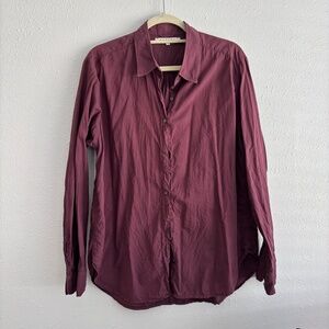 Xirena Plum Purple Relaxed Fit Button Down 100% Cotton Shirt